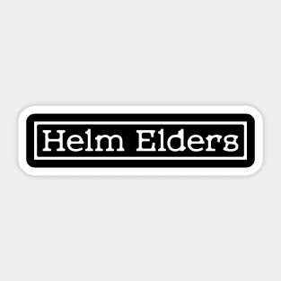 Helm Elders Box Logo (White) Sticker